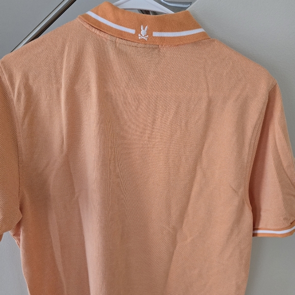 Psycho Bunny Men's Orange Warsaw Jacquard Logo Pique Polo Shirt 6 L - Picture 12 of 12